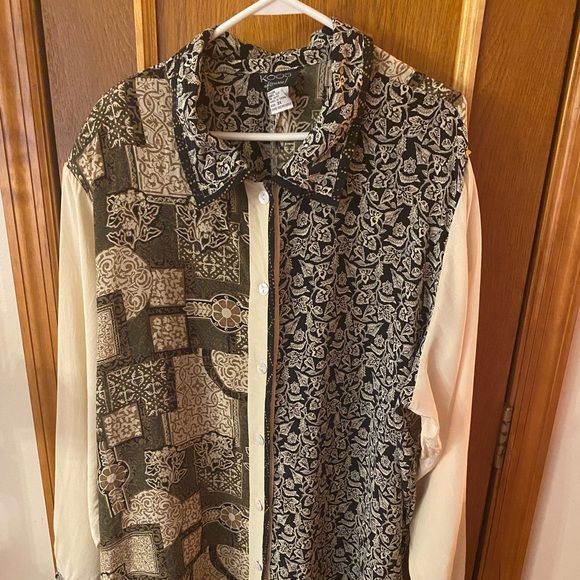 Koos of Course 100% Silk Buttons Down Vintage Blouse - Picture 1 of 6